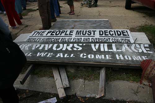Sign at Survivors Village